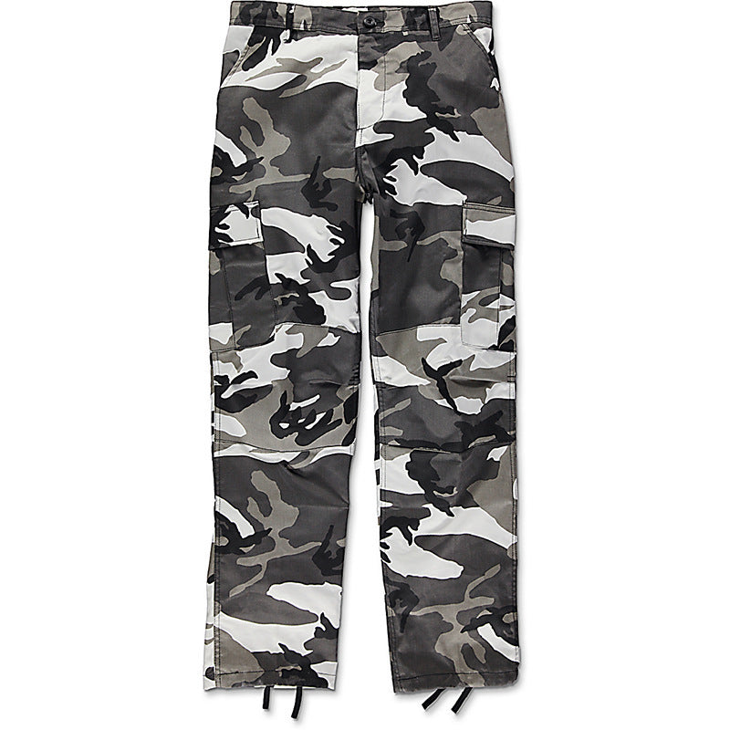 Men's cargo pants in modern camouflage style with a variety of practical pockets Lisslune