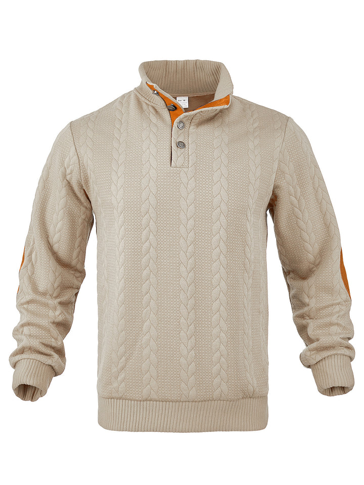 Men's knit sweater with high collar and textured surface Lisslune