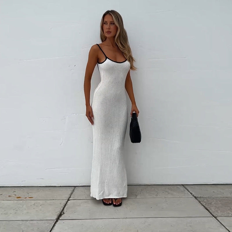 Ladies Maxi Dress with fine knit texture and elegant cut