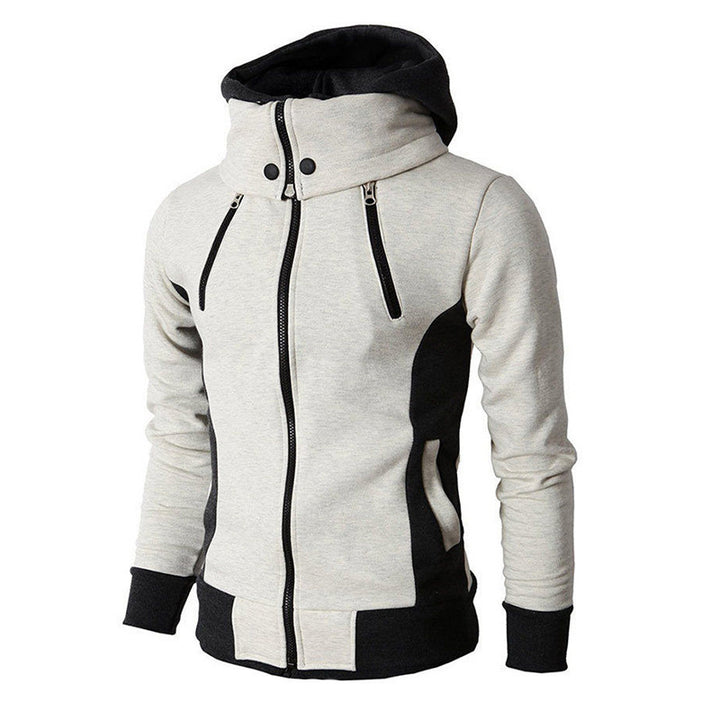 Men's innovative hooded jacket with contrasting inserts and strategic zip pockets Lisslune