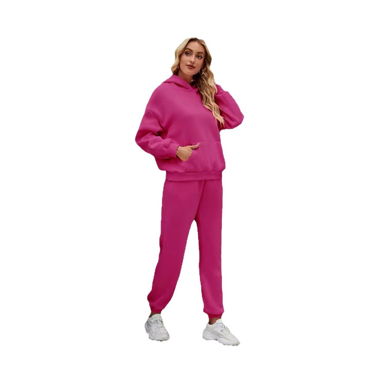 Women's casual hoodie suit with a comfortable fit and side pockets Lisslune