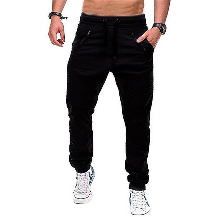 Men's fashionable jogging pants with zipper and elastic waistband Lisslune