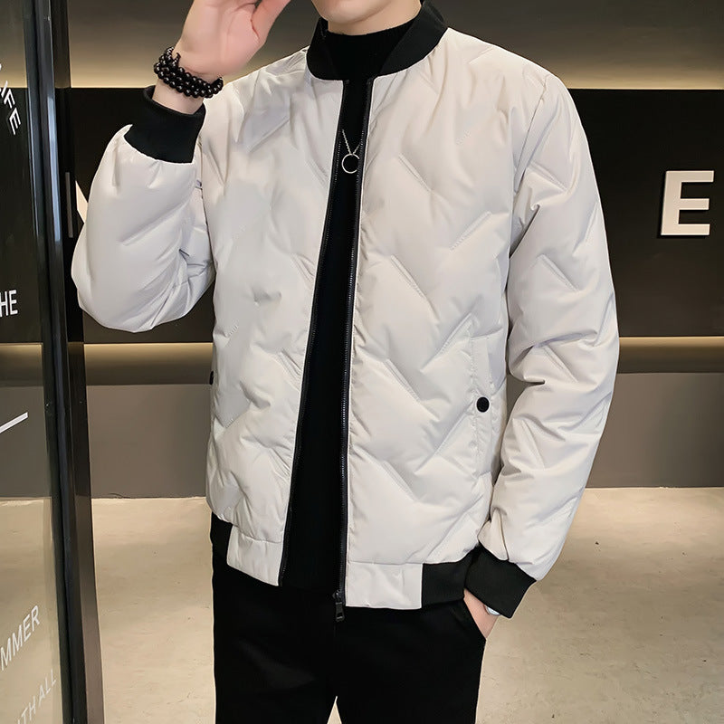 Men's quilted bomber jacket with high collar and practical pockets Lisslune