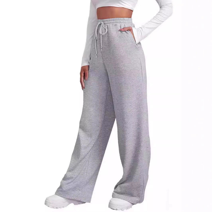 Women's loose-fitting leisure pants with elastic waistband and side pockets Lisslune