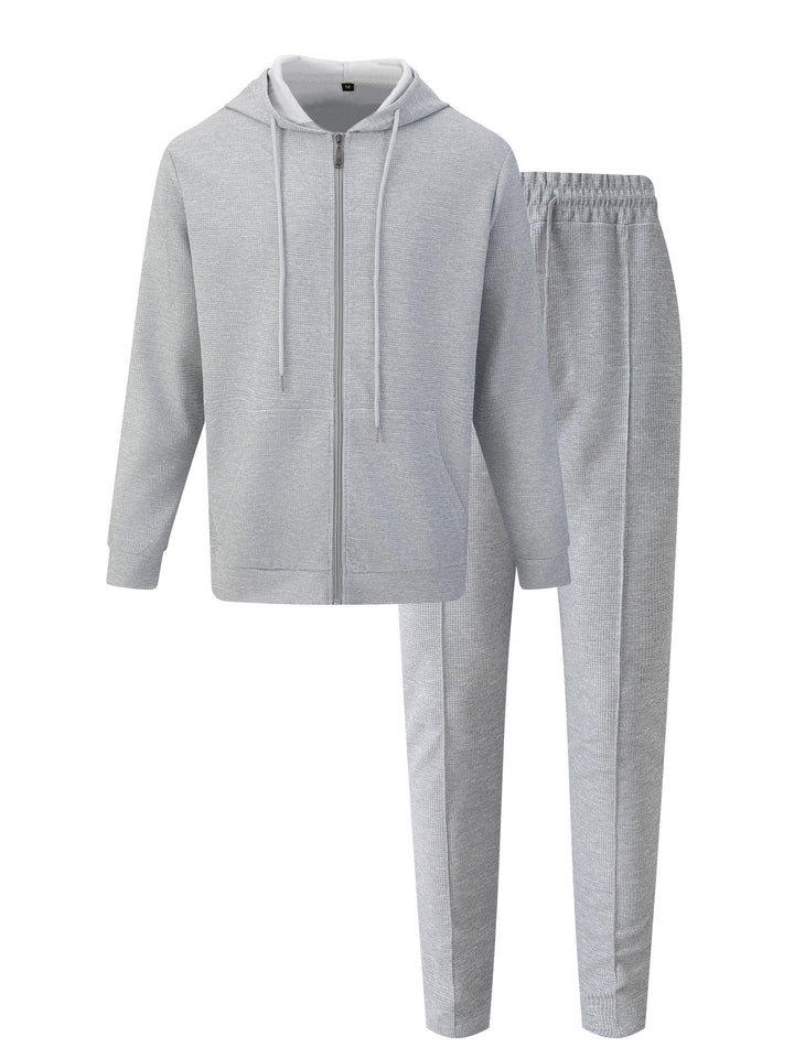 Men's sporty hoodie set made from breathable structured material with elastic waistband Lisslune