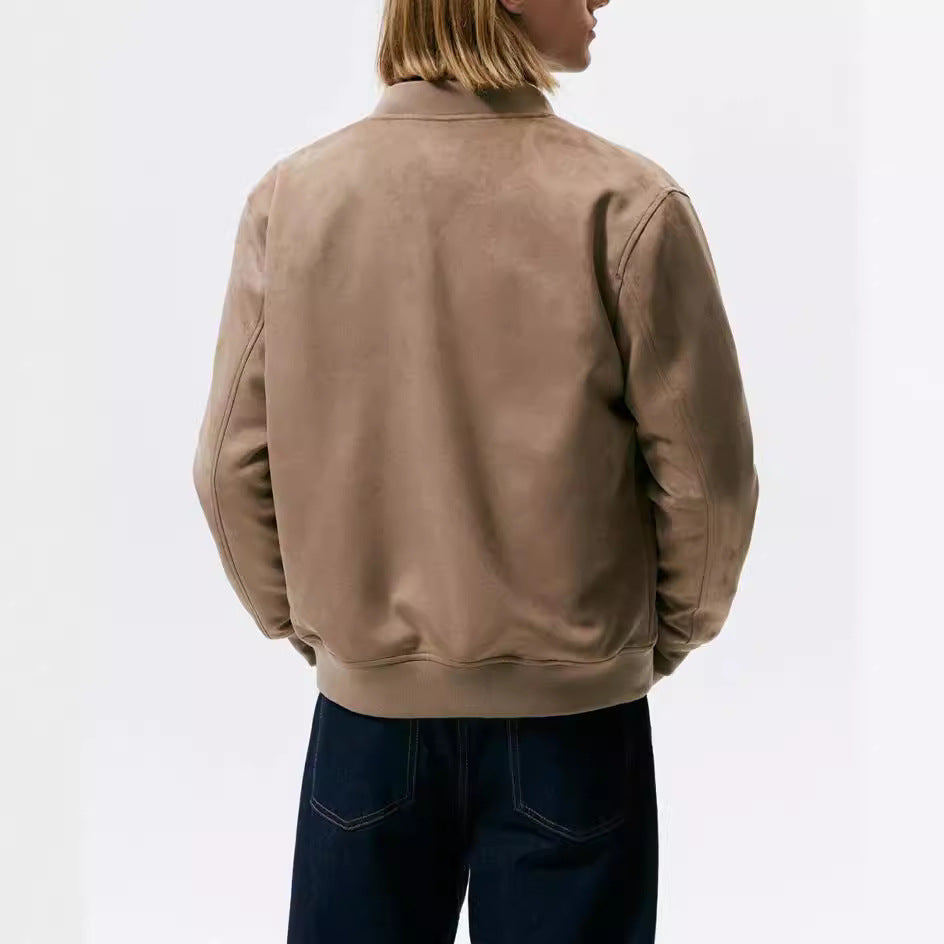 Men's Casual Elegant Sweat Jacket with Round Neck and Side Pockets Lisslune