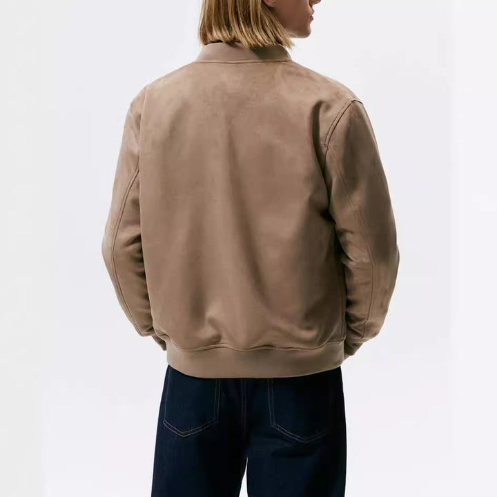 Men's Casual Elegant Sweat Jacket with Round Neck and Side Pockets Lisslune