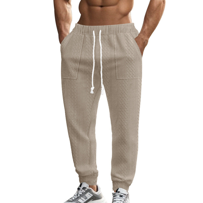 Men's sporty jogging pants with modern knit pattern Lisslune