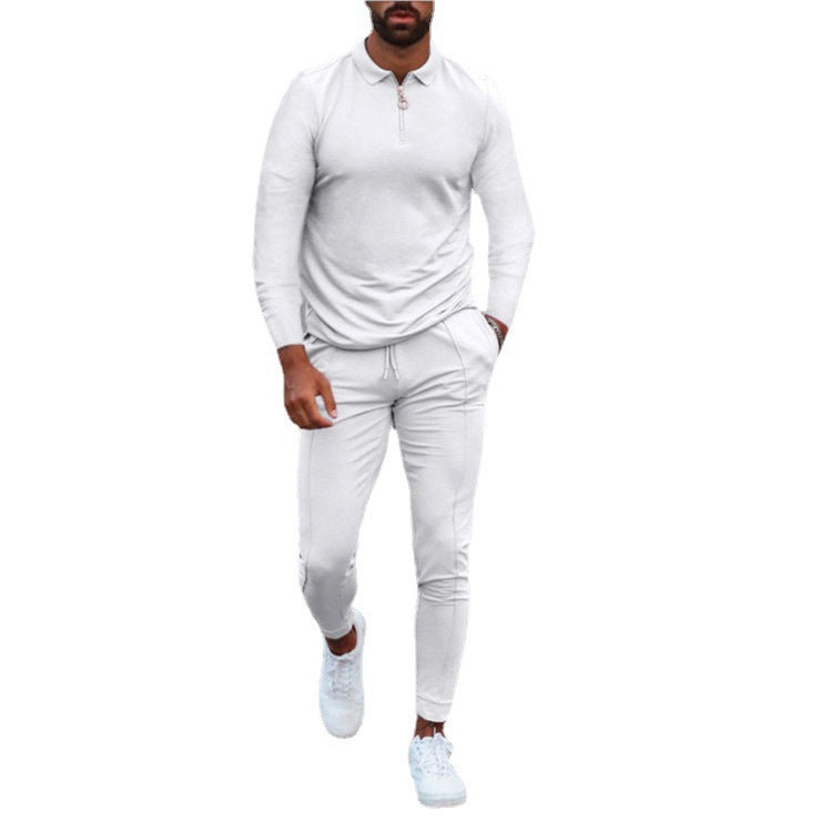 Men's sporty set with high collar and practical zip elements Lisslune