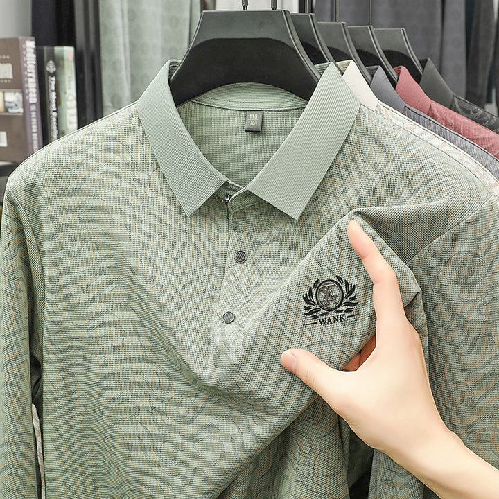 Men's polo shirt with modern textured design Lisslune