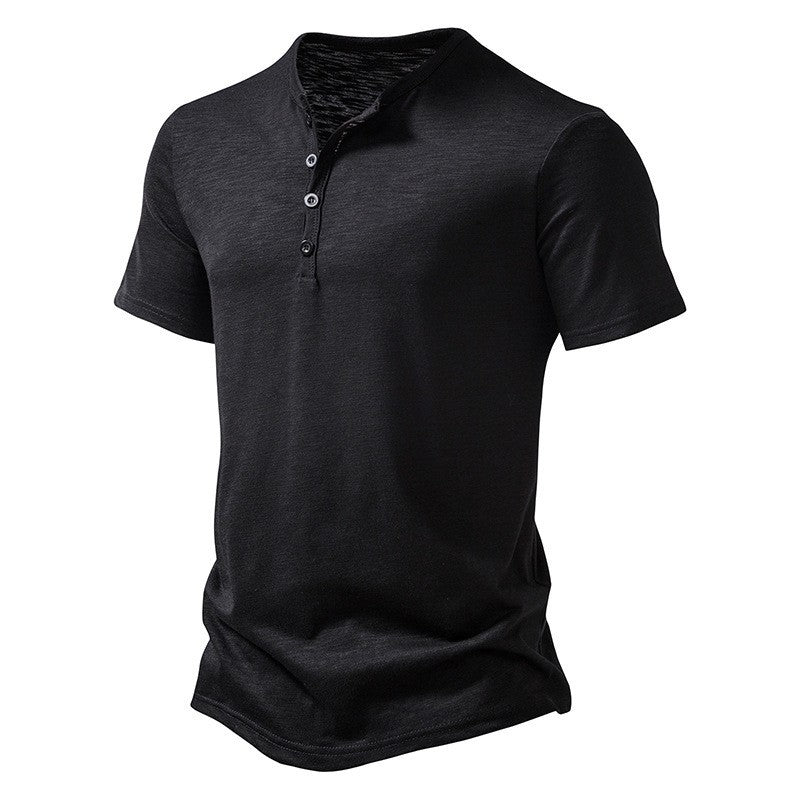 Men's short sleeve shirt with stylish Henley neckline and comfortable fit Lisslune