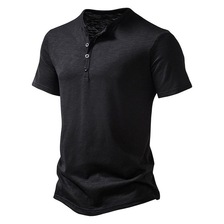 Men's short sleeve shirt with stylish Henley neckline and comfortable fit Lisslune