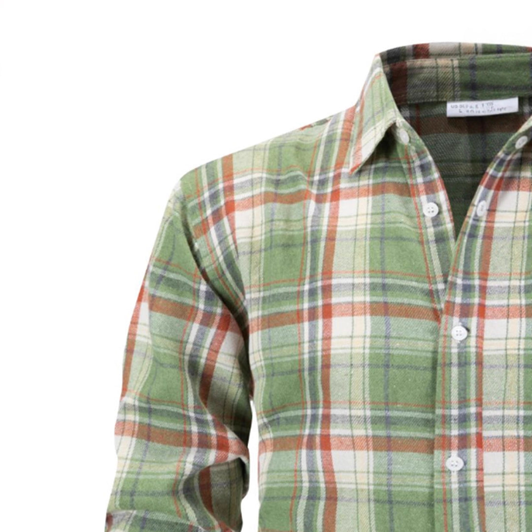 Men's modern long-sleeved checkered shirt Lisslune