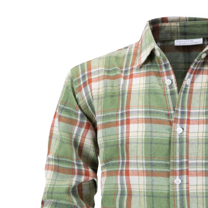 Men's modern long-sleeved checkered shirt Lisslune