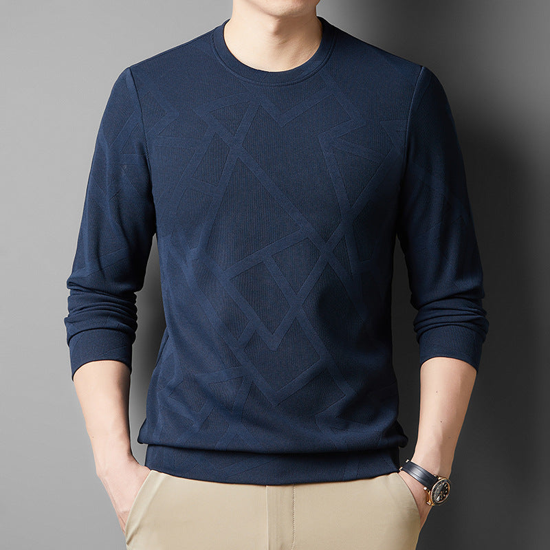 Men's fashionable round neck pullover with modern structure design Lisslune
