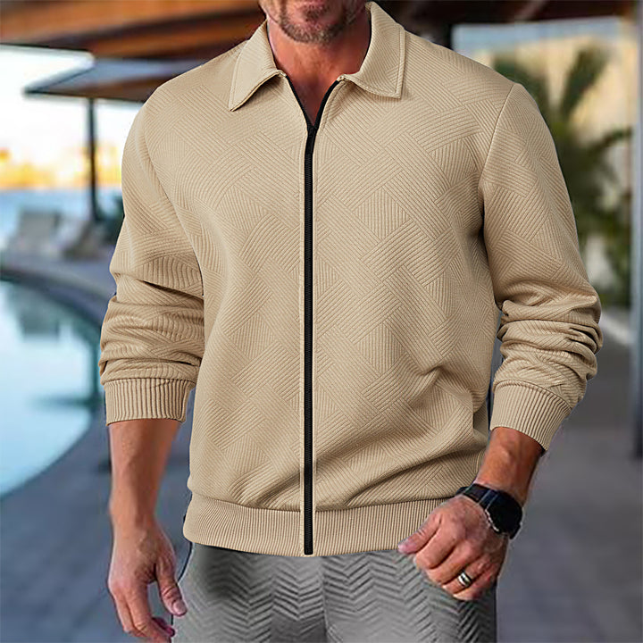 Men's Lightweight Casual Jacket with Textured Design Lisslune