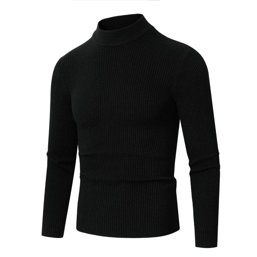 Men's turtleneck sweater made of high-quality ribbed structure Lisslune