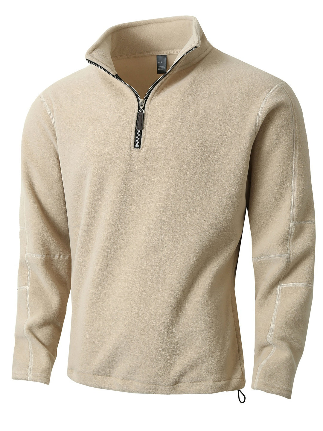 Men's fleece pullover with practical zipper elements and high collar Lisslune