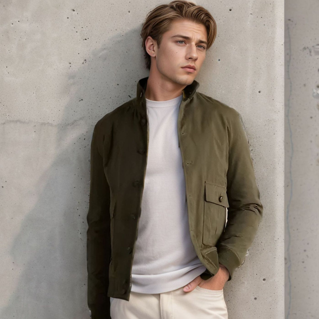 Men's fashionable suede jacket with textured design Lisslune