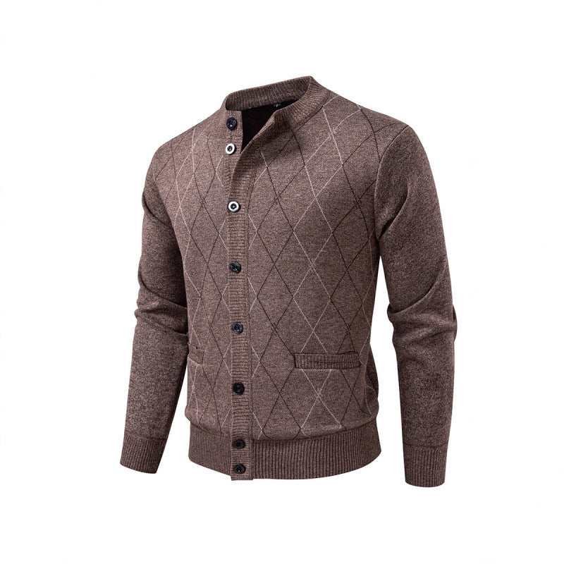 Men's cardigan with modern diamond pattern Lisslune