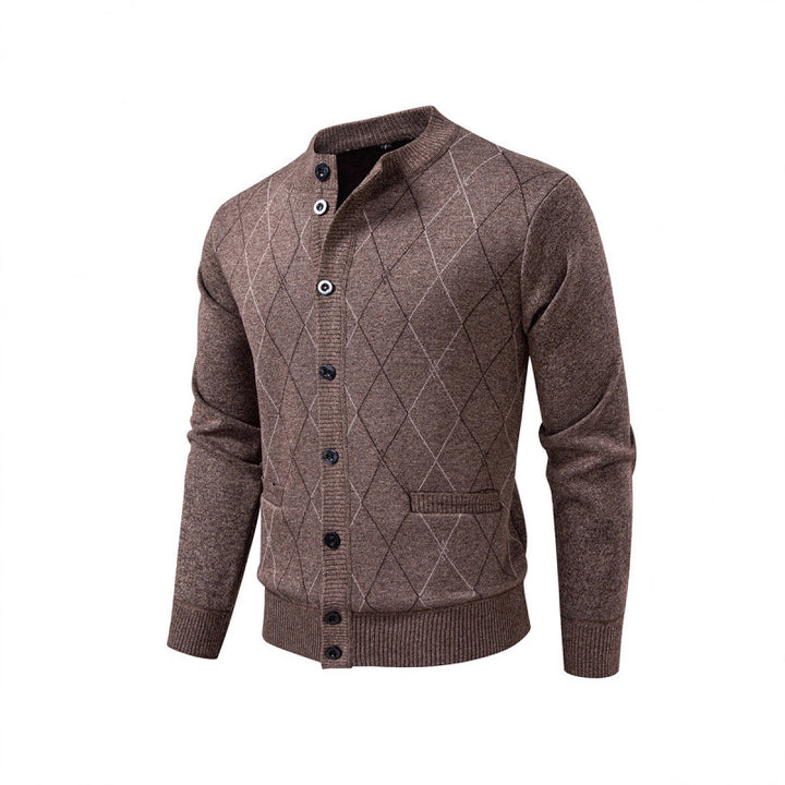 Men's cardigan with modern diamond pattern Lisslune
