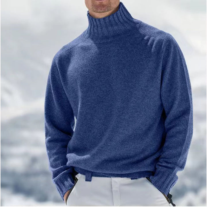 Men's turtleneck sweater made of high-quality wool with textured details Lisslune