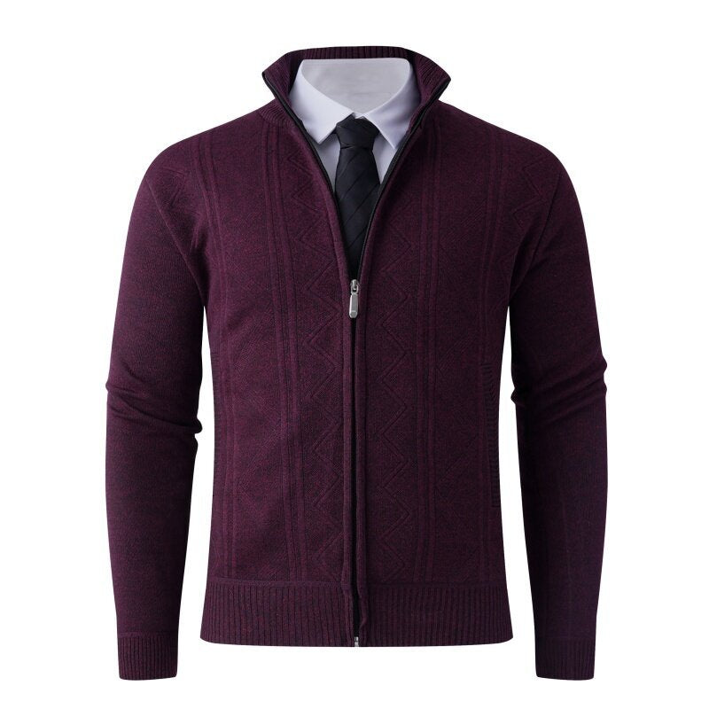 Men's cardigan with modern zipper and elegant patterns Lisslune