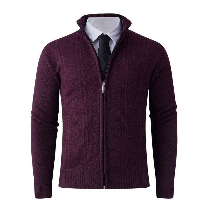 Men's cardigan with modern zipper and elegant patterns Lisslune