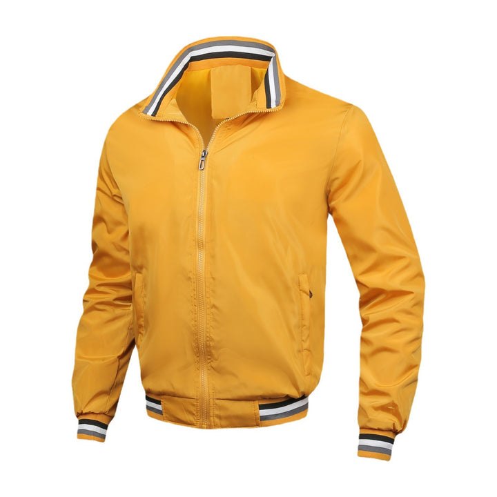 Men's sporty bomber jacket with modern contrast details and high collar Lisslune