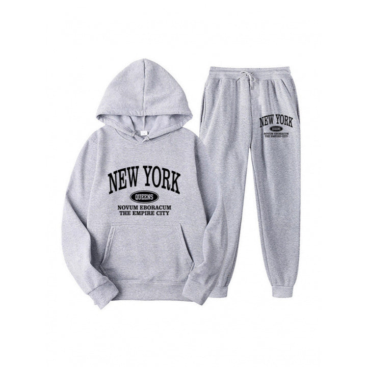 Women's hoodie set with versatile lettering and comfortable pockets Lisslune