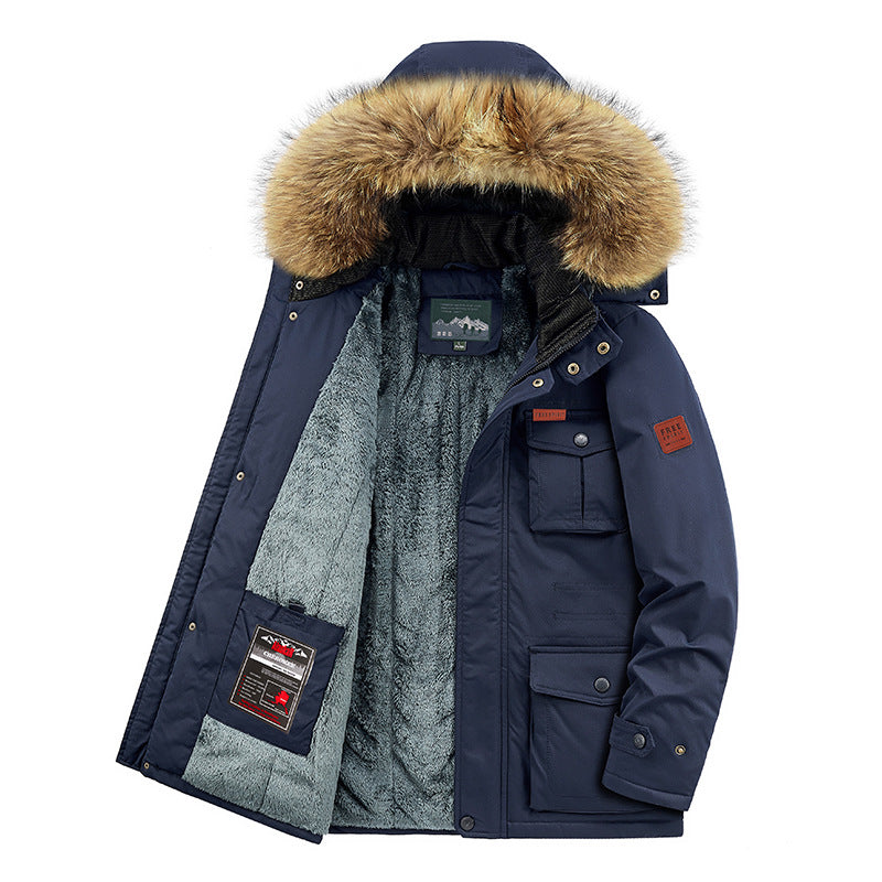 Men's Parka Jacket with Removable Hood and Padded Lining Lisslune