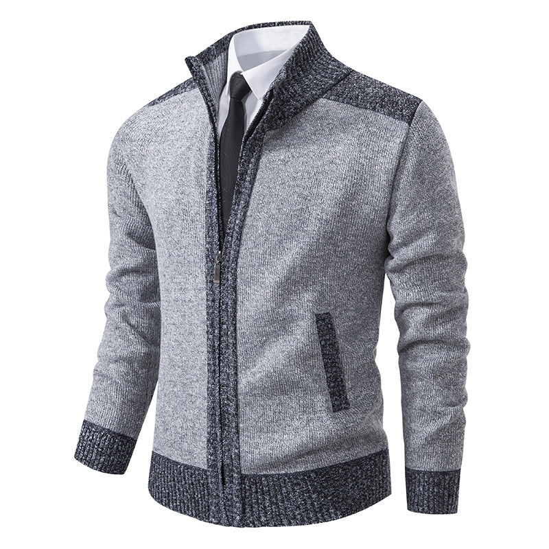 Men's Sporty Cardigan with Modern Stand-Up Collar Lisslune
