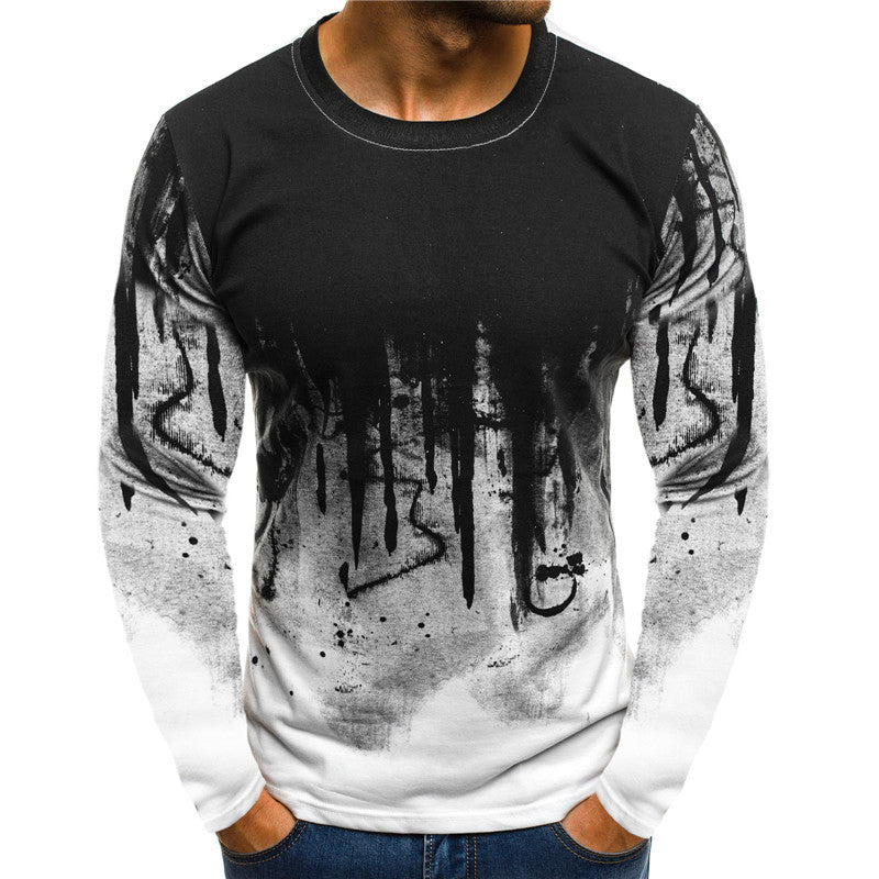 Men's long sleeve shirt with modern graphic accents and sporty fit Lisslune