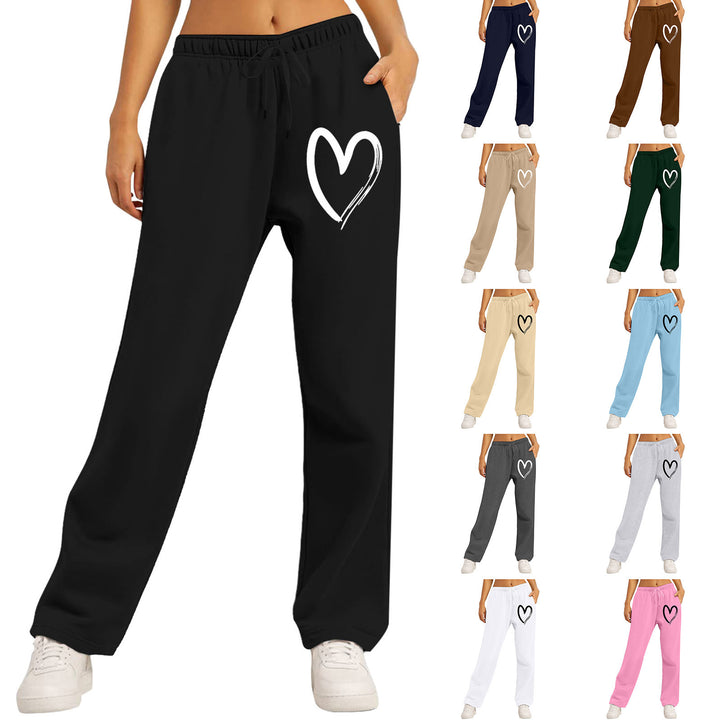 Ladies leisure pants with unique heart design and elastic waistband Lisslune