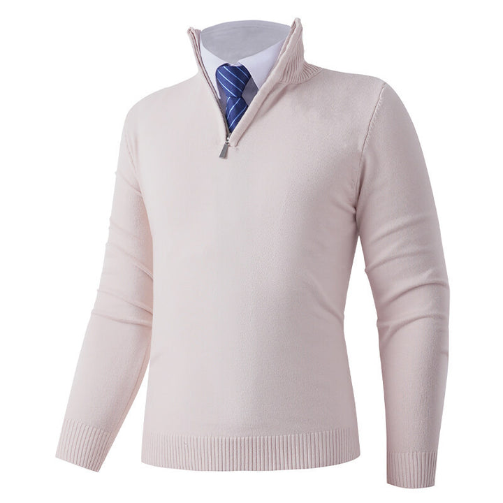 Men's knitted sweater with modern zipper and elastic hem Lisslune