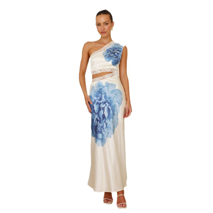 Women's elegant wedding dress with asymmetric design and lace Lisslune
