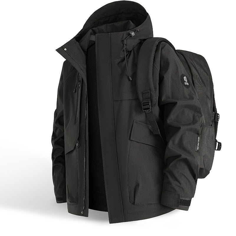 Men's technical all-weather jacket with practical pockets and adjustable collar Lisslune