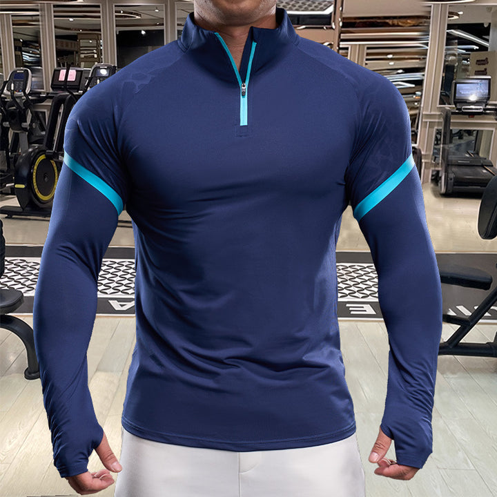 Men's breathable functional top with half zipper Lisslune