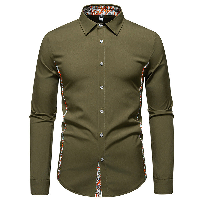 Men's long sleeve shirt with floral design and modern cut Lisslune
