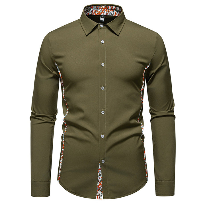 Men's long sleeve shirt with floral design and modern cut Lisslune