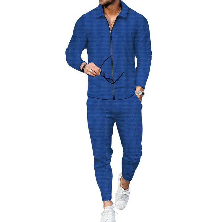 Men's breathable sports set with zipper and elastic waistband Lisslune