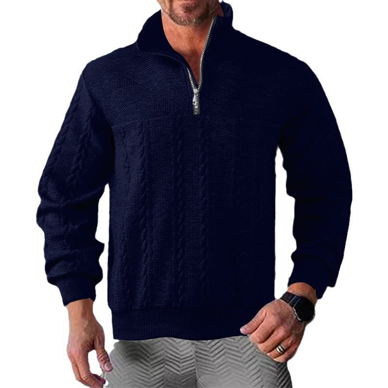 Men's zip sweater with textured design Lisslune