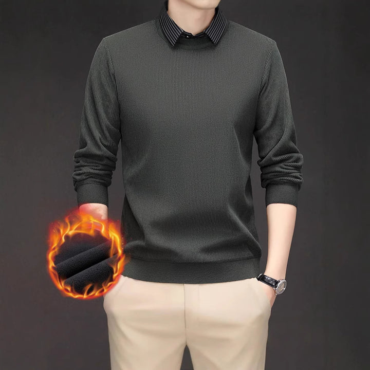 Men's Comfortable Fine Knit Sweater with Thermoregulatory Effect Lisslune