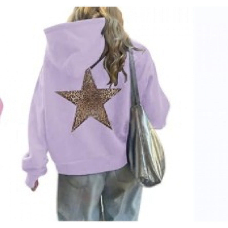 Women’s Hoodie with Glittering Star Motif Lisslune