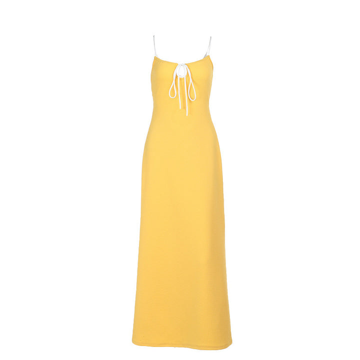 Women's Long Sleeve Maxi Dress with Refined Drawstring and Slim Fit Lune London