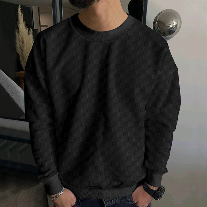Men's Fashion Sweatshirt with Textured Design Lisslune
