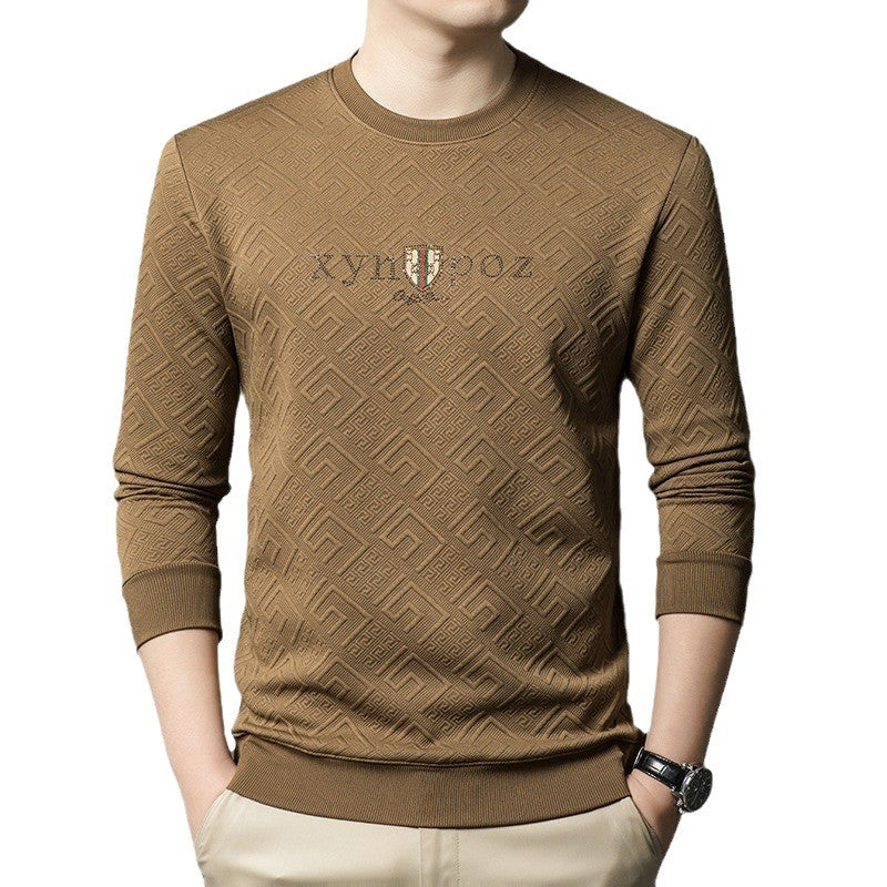 Men's high-quality round neck pullover made of elastic cotton blend Lisslune