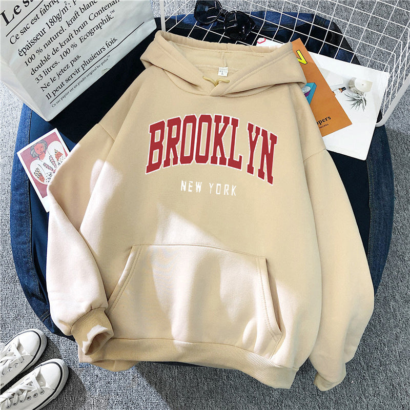 Women's hoodie with trendy Brooklyn print Lisslune