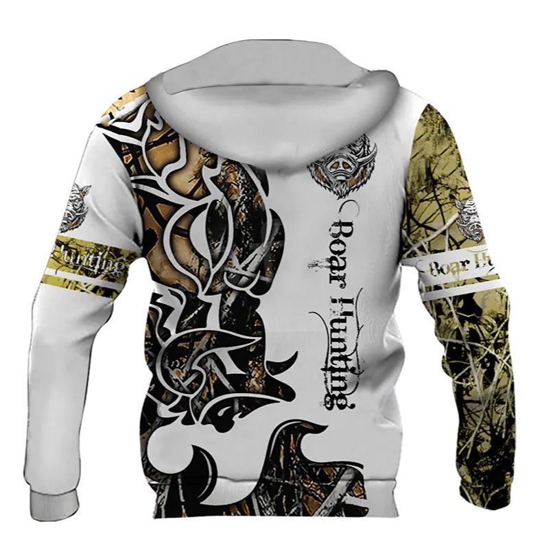 Men's hooded sweatshirt with striking lion motif and creative graphics Lisslune