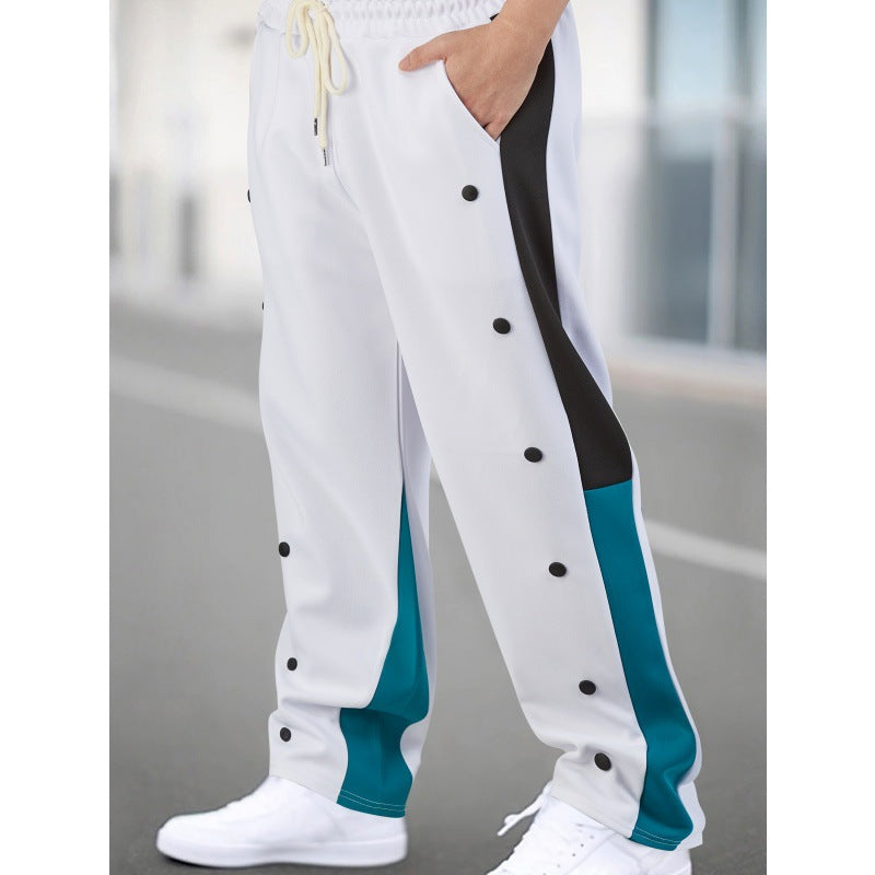 Men's sporty training pants with snap button closure and breathable structure Lisslune
